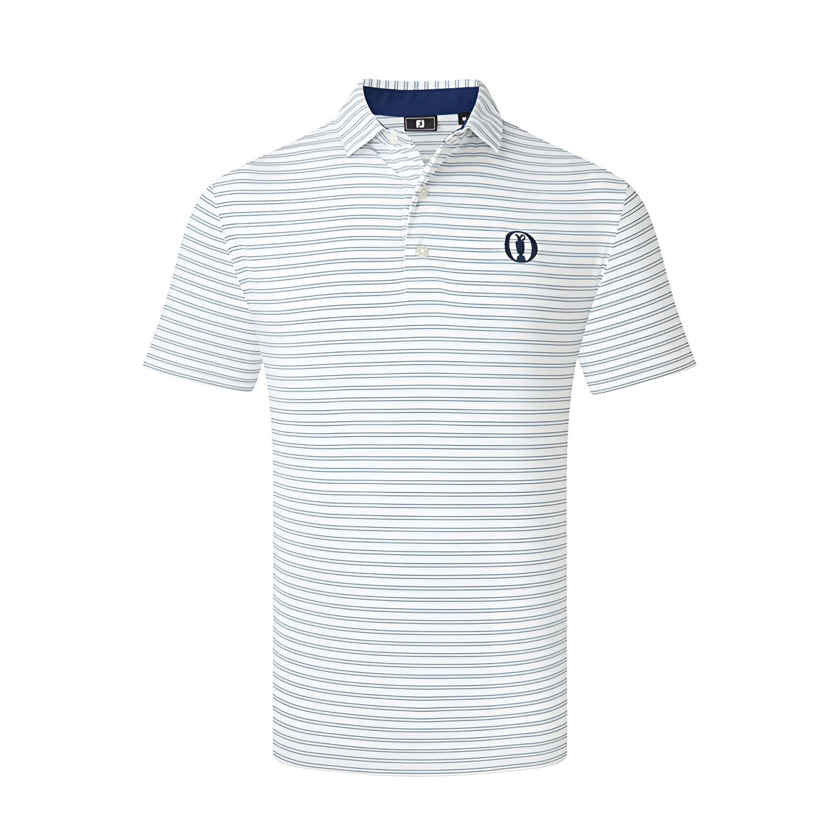 FOOTJOY 2025 Open Stripe Lisle Men's Polo (White/Black)