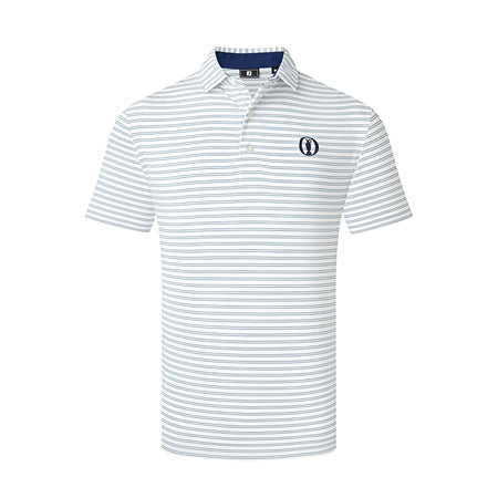 FOOTJOY 2025 Open Stripe Lisle Men's Polo (White/Black)