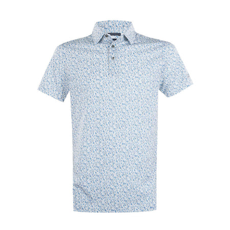 CUTTER & BUCK Mercerized Rectangle Print Men's Polo (Blue/Grey)