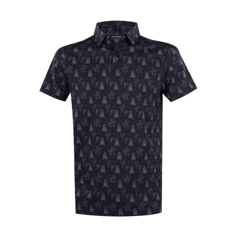 CUTTER & BUCK Mercerized Left Print Men's Polo (Navy)