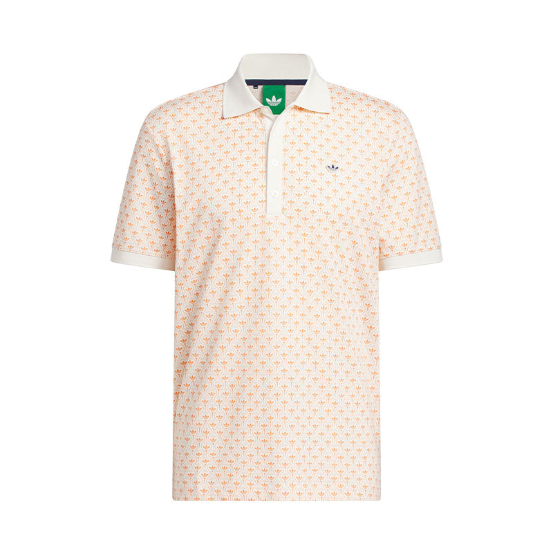 ADIDAS Originals All Over Trefoil Men's Polo (White/Orange)