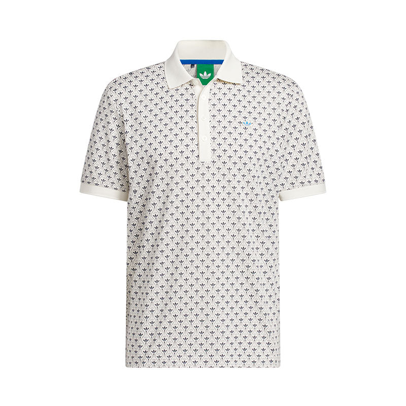 ADIDAS Originals All Over Trefoil Men's Polo (White/Indigo)