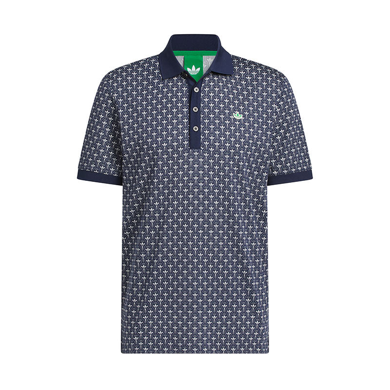 ADIDAS Originals All Over Trefoil Men's Polo (Indigo)