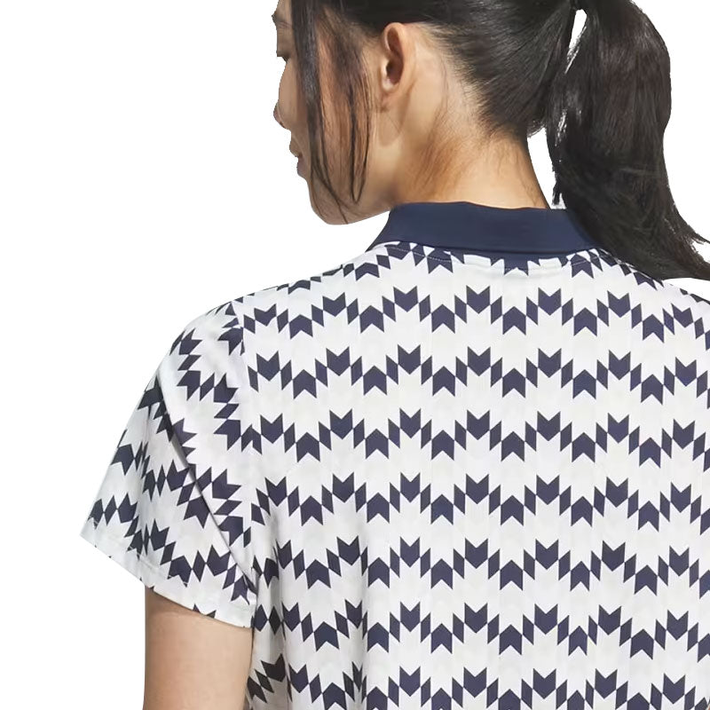 ADIDAS Climacool All Over Print Women's Polo (White/Navy)