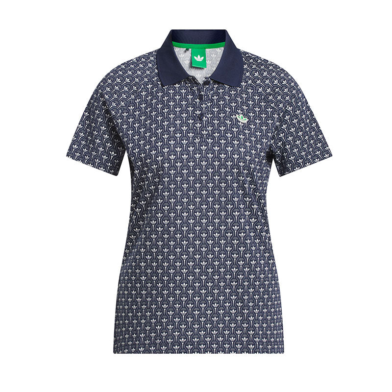 ADIDAS Originals All Over Trefoil Women's Polo (Indigo)