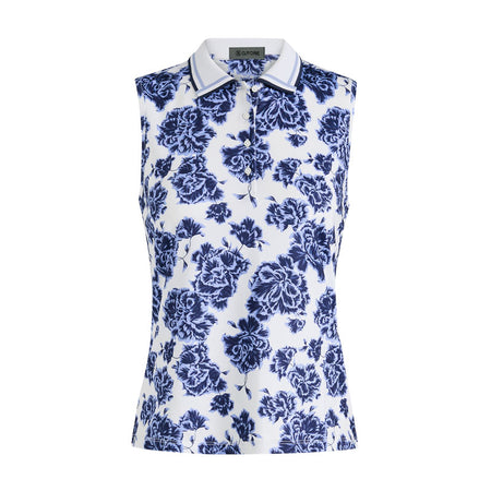 GFORE Floral Print Women's Sleeveless Polo (Willow)