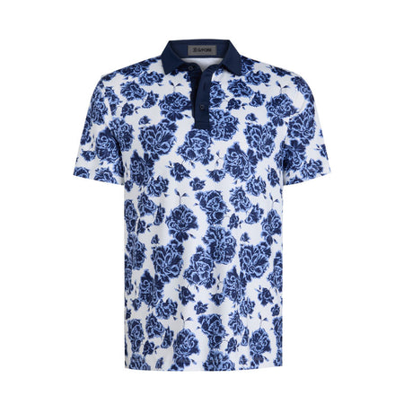 GFORE Stamped Floral Men's Tech Jersey Polo (Willow)