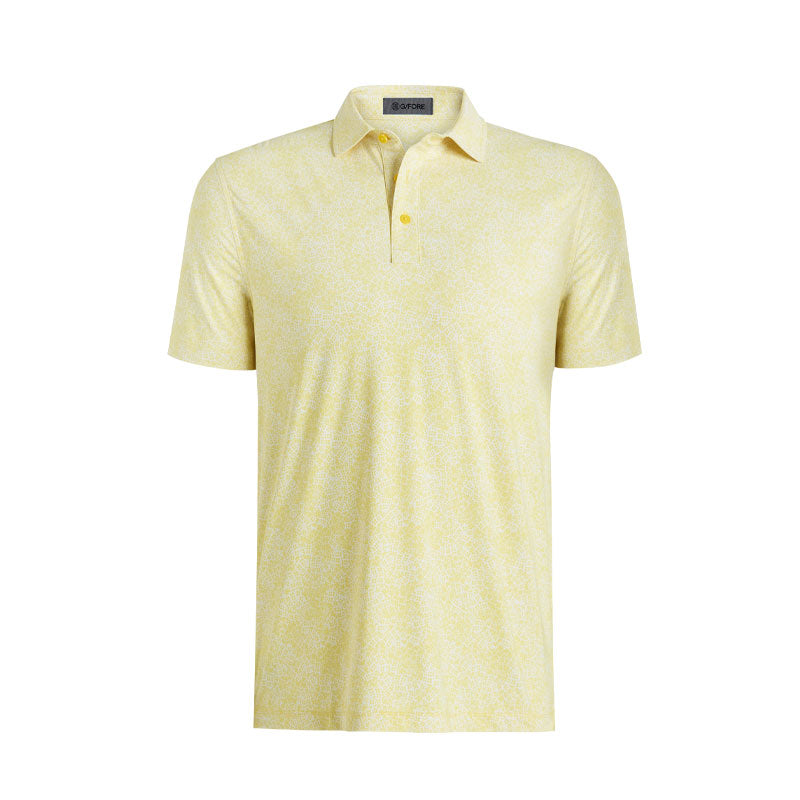 GFORE Hydrangea Print Men's Tech Jersey Polo (Canary)