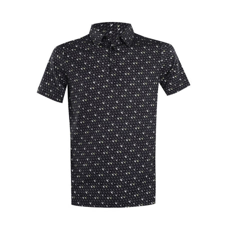 DISNEY Mercerized  Aircraft Print Men's Polo (Black)