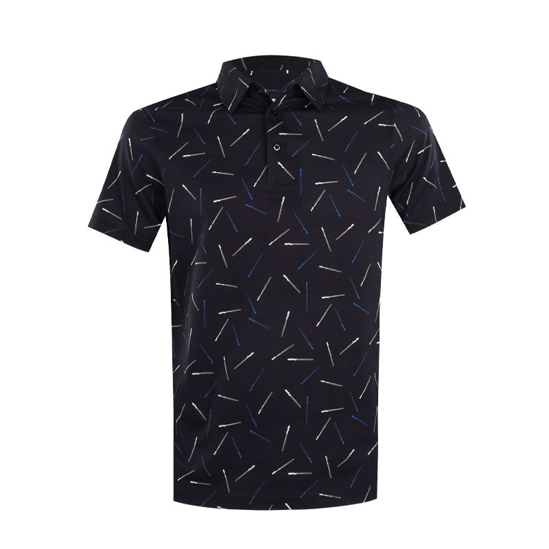 DISNEY Mercerized  Sword Print Men's Polo (Black)