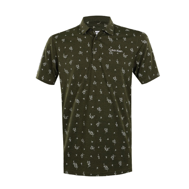 CALVIN KLEIN Colton Print Men's Polo (Olive)