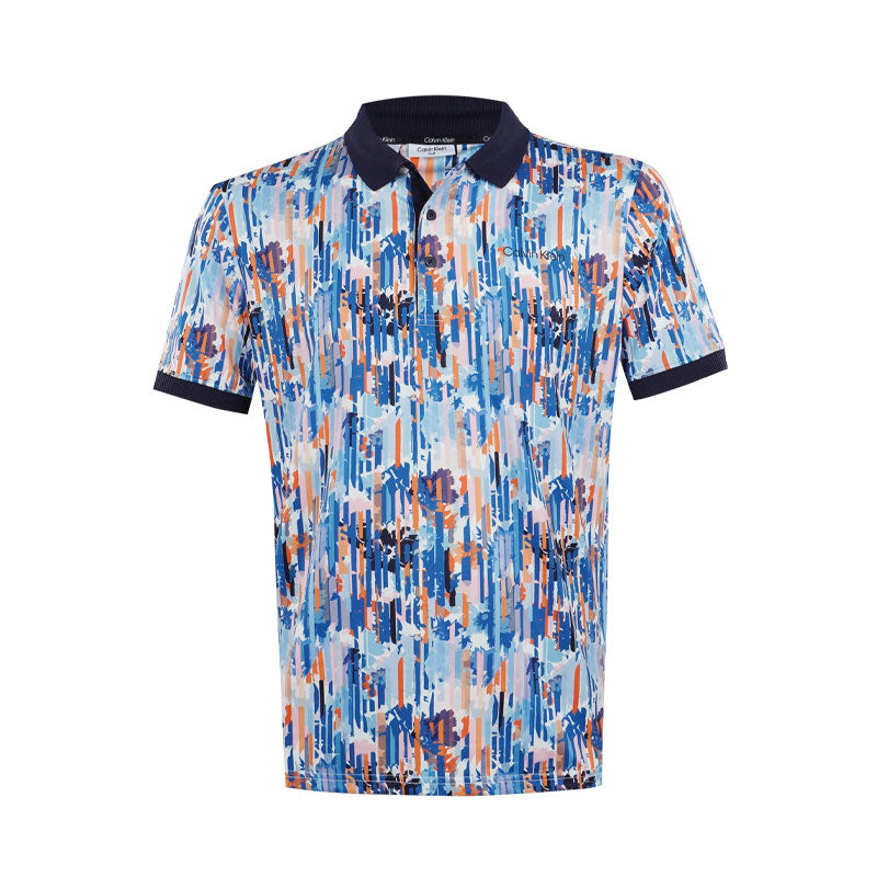 CALVIN KLEIN Glitch Print Men's Polo (Glitch Print)