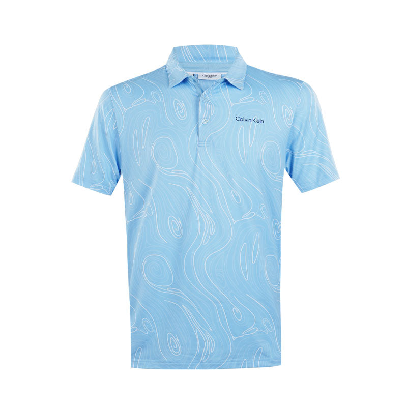 CALVIN KLEIN Marble Print Men's Polo (Blue Bell)