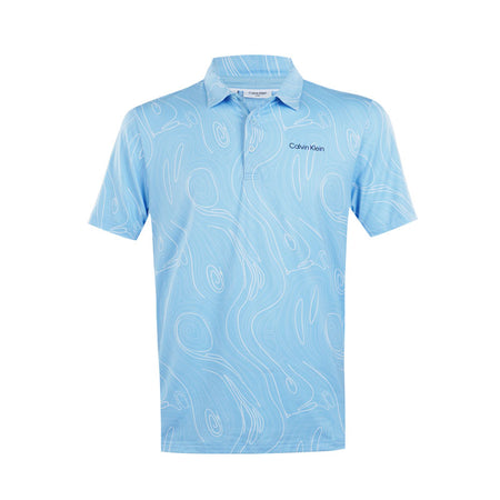 CALVIN KLEIN Marble Print Men's Polo (Blue Bell)