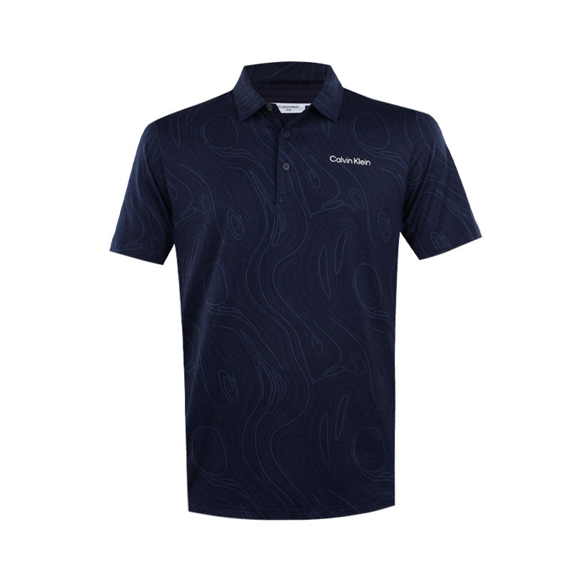 CALVIN KLEIN Marble Print Men's Polo (Navy)