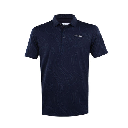CALVIN KLEIN Marble Print Men's Polo (Navy)