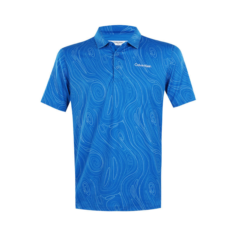 CALVIN KLEIN Marble Print Men's Polo (Sapphire)