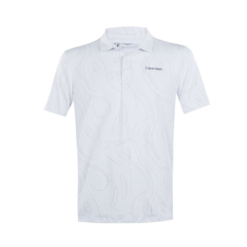 CALVIN KLEIN Marble Print Men's Polo (White)
