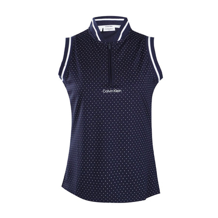 CALVIN KLEIN Camilla Print Women's Sleeveless Polo (Navy)