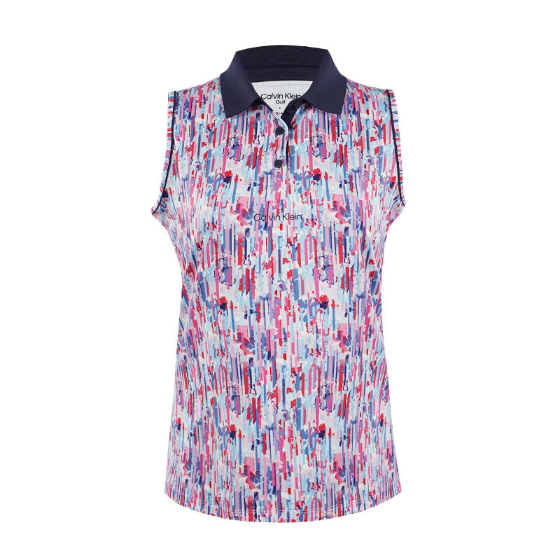 CALVIN KLEIN Manele Women's Sleeveless Polo (Glitch Print)