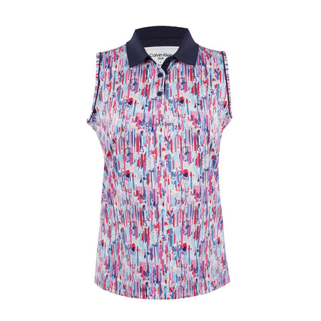 CALVIN KLEIN Manele Women's Sleeveless Polo (Glitch Print)
