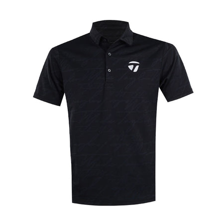 TAYLORMADE Script Jacquard Men's Polo (Black)