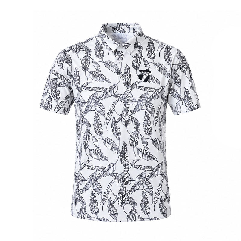 TAYLORMADE T-ICE Leaf Graphic Men's Polo (White)