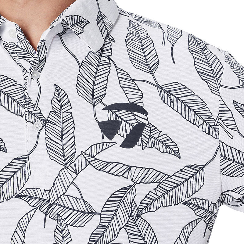 TAYLORMADE T-ICE Leaf Graphic Men's Polo (White)