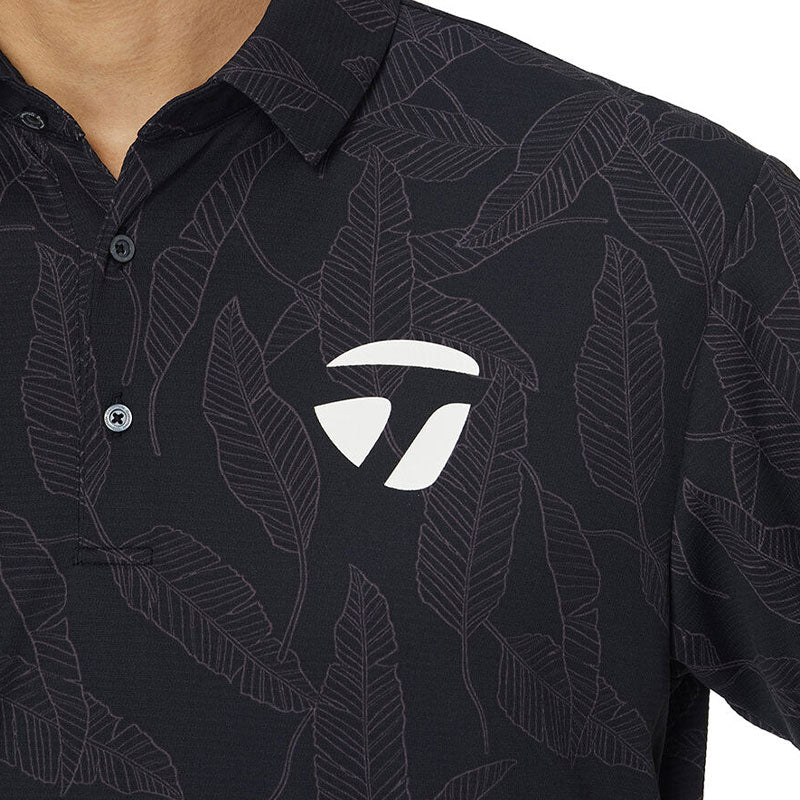 TAYLORMADE T-ICE Leaf Graphic Men's Polo (Black)