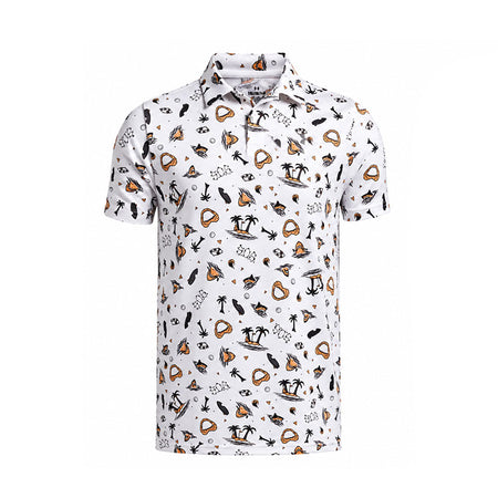 UNDER ARMOUR Matchplay Printed Boy's Polo (White/Orange)