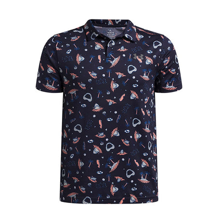 UNDER ARMOUR Matchplay Printed Boy's Polo (Navy/Pink)