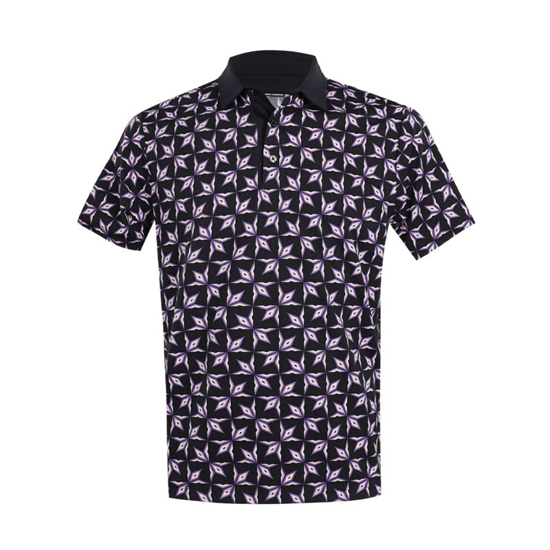 UNDER ARMOUR ArmourDry Printed Men's Polo (Black/Posh/Pink)