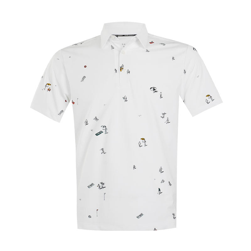 UNDER ARMOUR ArmourDry Printed Men's Polo (White/Green)