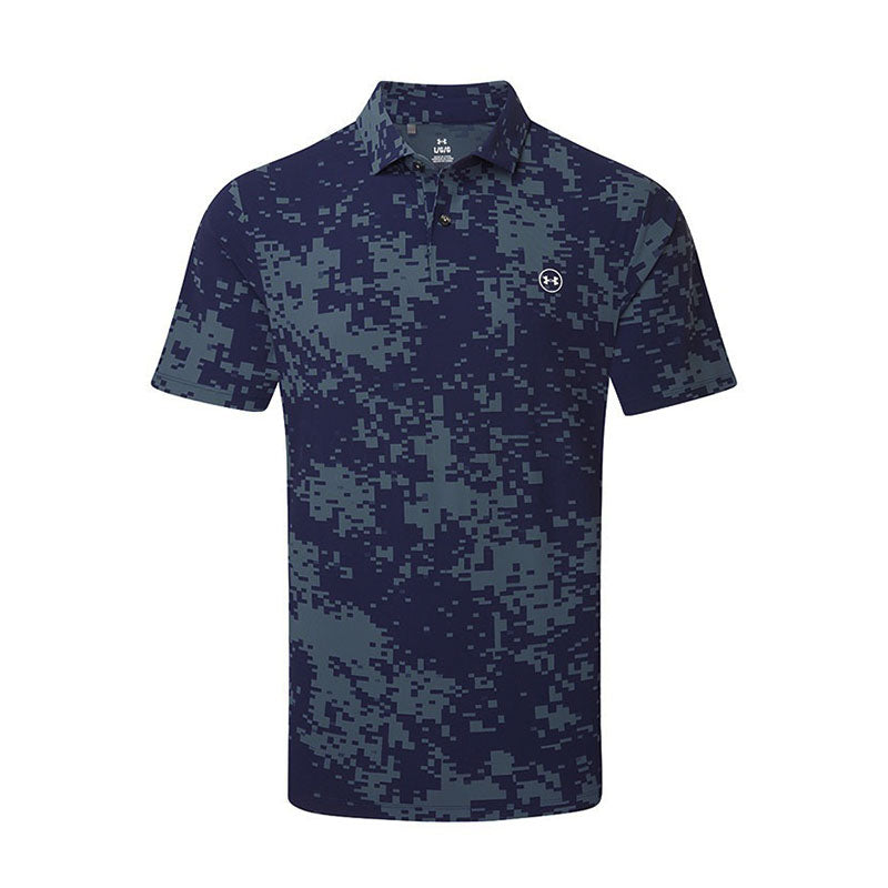 UNDER ARMOUR Drive Chill Printed Men's Polo (Blue/Grey)