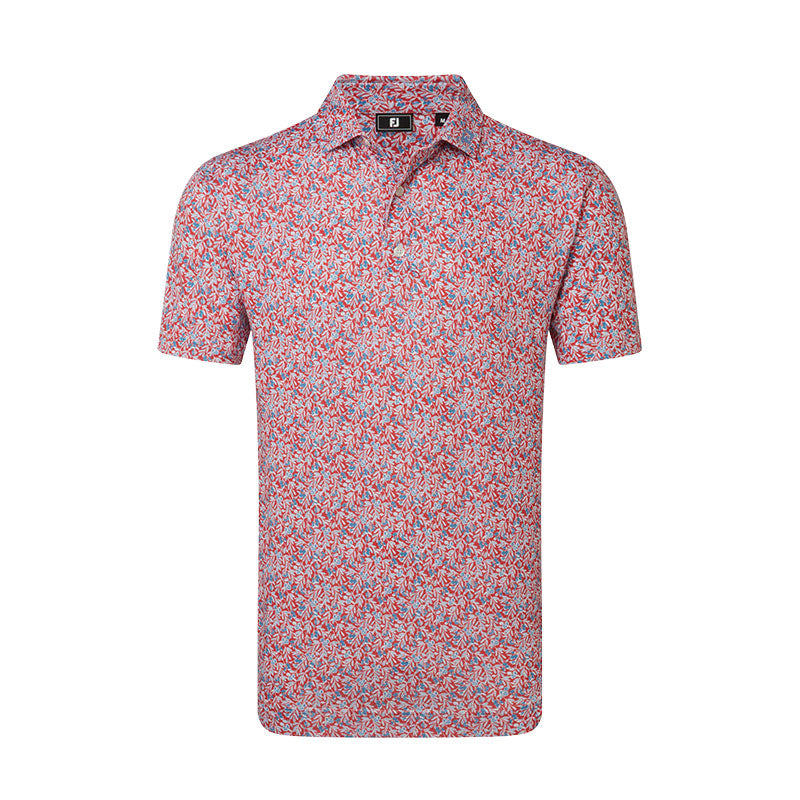 FOOTJOY Meadow Print Lisle Men's Polo (Red)