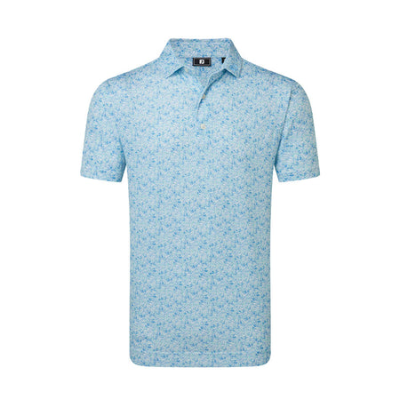 FOOTJOY Meadow Print Lisle Men's Polo (Blue)