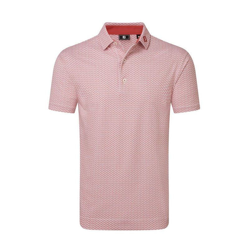 FOOTJOY Scallop Geo Pique Men's Polo (Red)