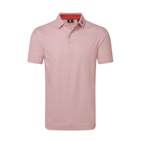 FOOTJOY Scallop Geo Pique Men's Polo (Red)