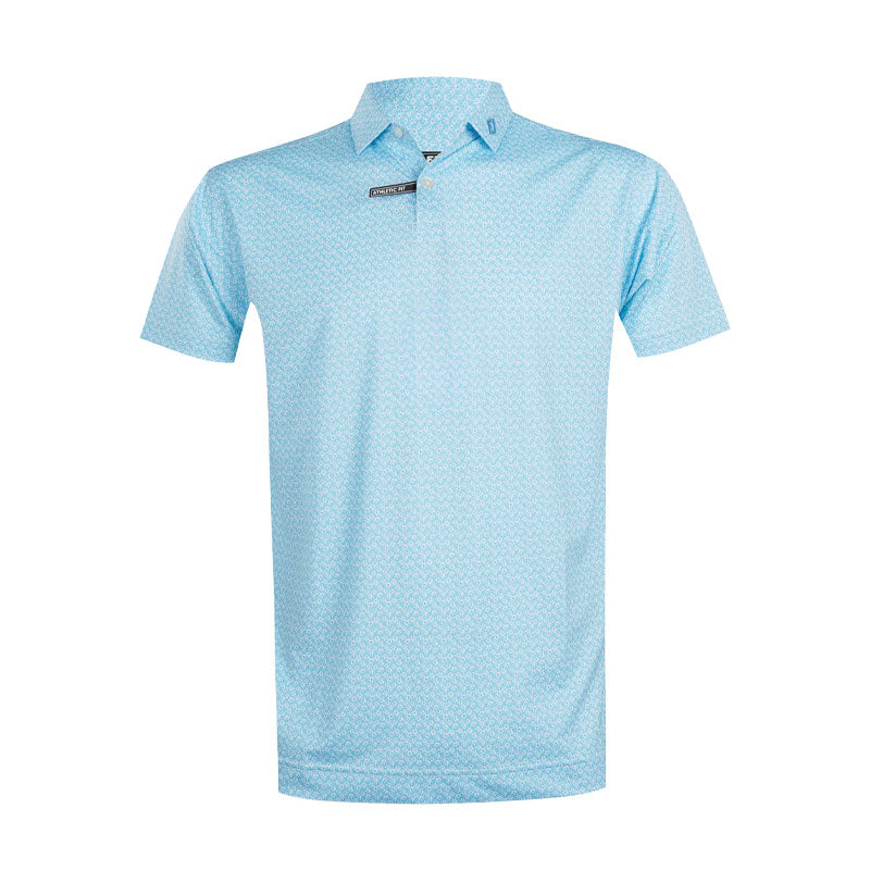 FOOTJOY Floral Mark Lisle Men's Polo (Blue)