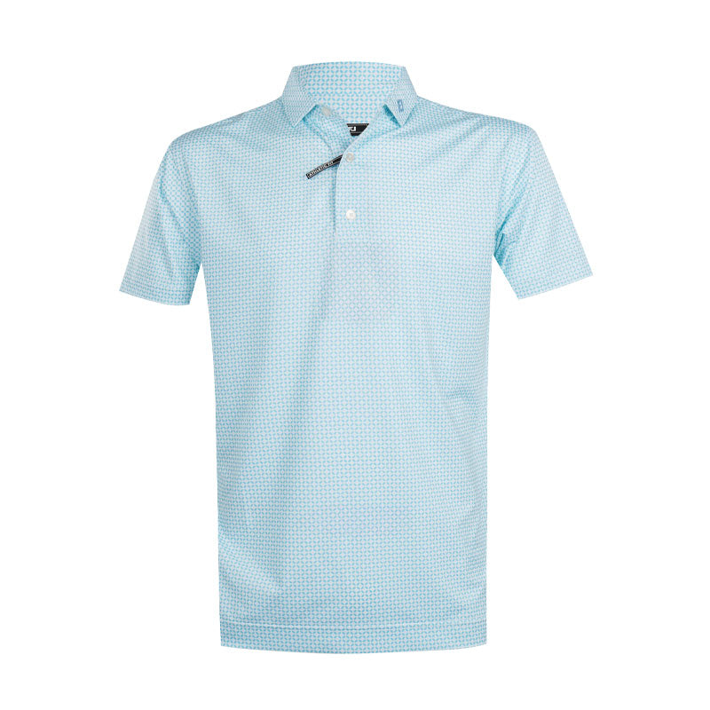 FOOTJOY Ellipse Print Lisle Men's Polo (White/Blue)