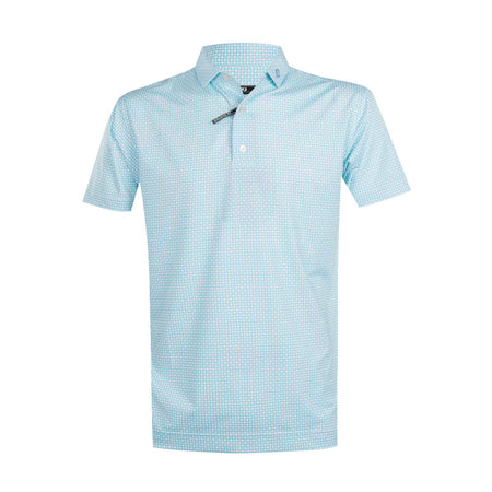 FOOTJOY Ellipse Print Lisle Men's Polo (White/Blue)