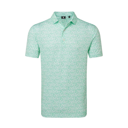 FOOTJOY Hidden Palm Print Lisle Men's Polo (Sea Glass)