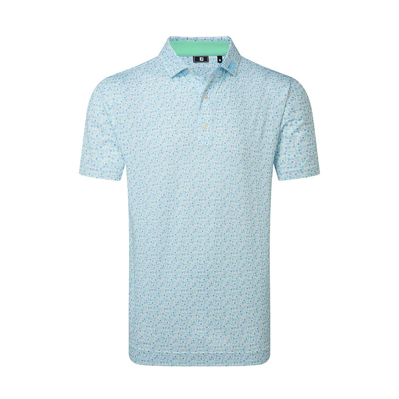 FOOTJOY Surfs Up Print Lisle Men's Polo (Deep Reef)