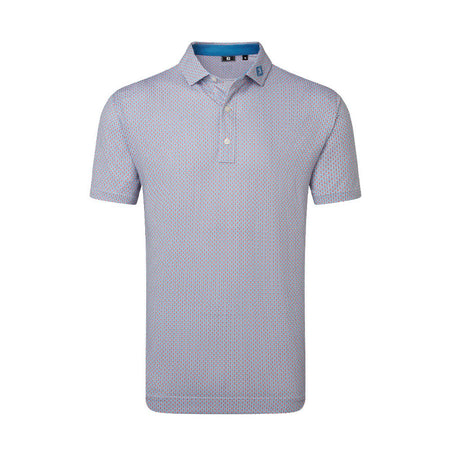 FOOTJOY Nautical Flag Print Lisle Men's Polo (Red/Blue)