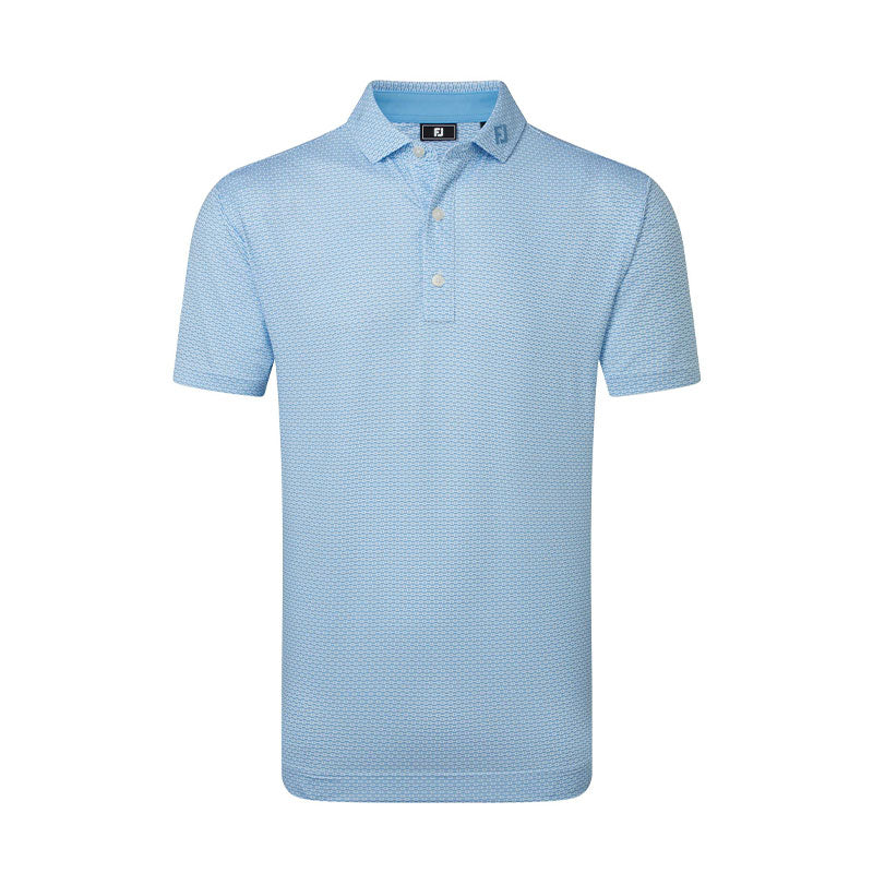FOOTJOY Nautical Flag Print Lisle Men's Polo (Blue)