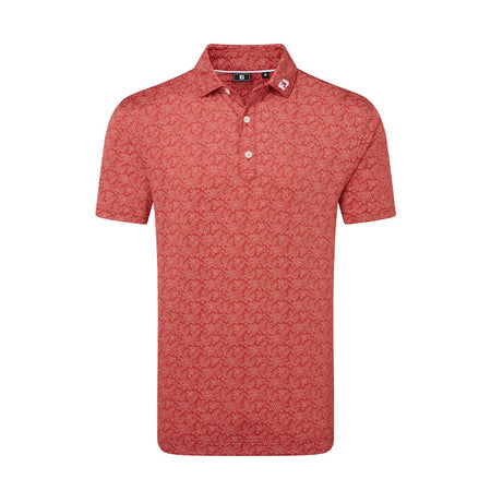 FOOTJOY Wingtip Floral Lisle Men's Polo (Red)