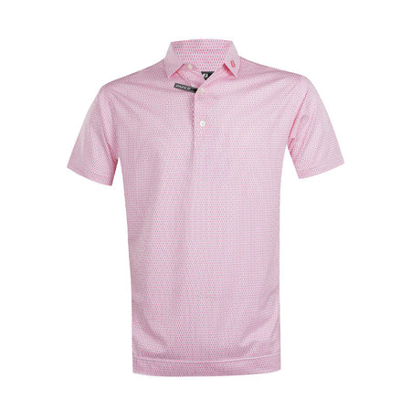 FOOTJOY Grip Print Lisle Men's Polo (White/Red)