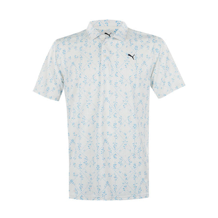 PUMA CLOUDSPUN Argyle Bloom Men's Polo (White/Light Blue)