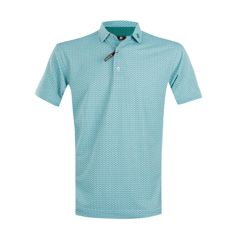 FOOTJOY Scallop Geo Pique Men's Polo (Green)