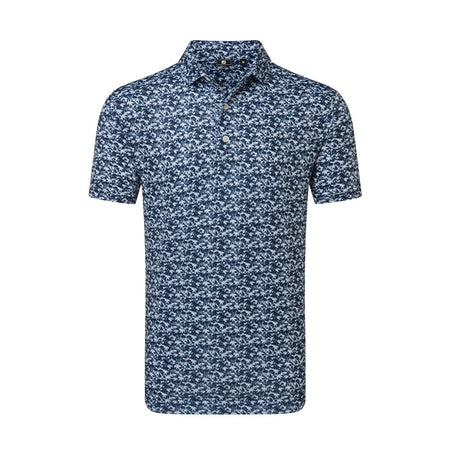 FOOTJOY Hidden Palm Print Lisle Men's Polo (Navy)